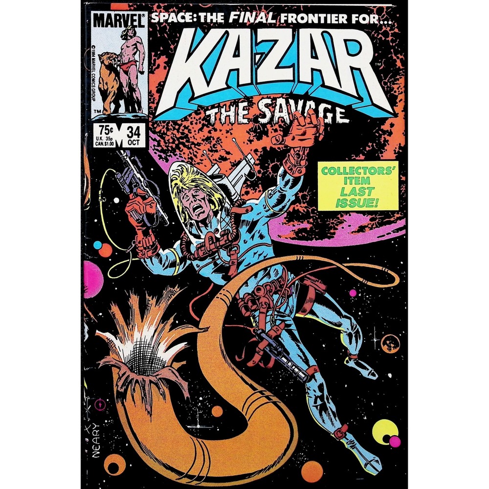 Ka-Zar the Savage #34 Final Issue Last Issue Space Cover Marvel Comics 1984 VF